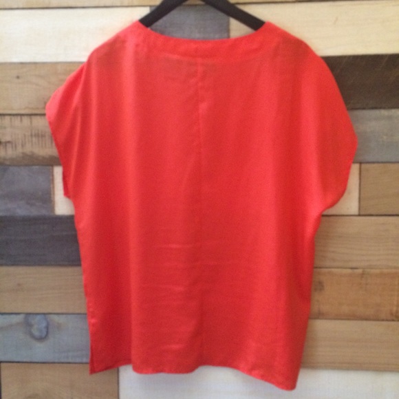 Vintage Orange Top with Cute Button Detail, sz 12 - Picture 5 of 5